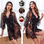 Avidlove Women's Lace Kimono Robe Babydoll Lingerie With Lingerie Bodysuit Halter Teddy Chemise