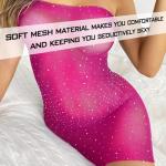 Famstar Sexy Lingerie for Women Naughty Sparkle Rhinestone Set Bodysuit Outfits Teddy Erotic Mesh Women’s Lingerie