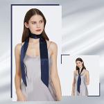 SOBONNY Silk Blindfold Sexy, 60" Silky Multiple Uses Ribbon, Solid Color Hair Tie for Women Fashion Silk Belt Sash Necktie (Navy blue)