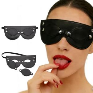 Women's Sexy Detachable PU Leather Half Face Eye Mask Gothic BDSM Bondage Blindfold Sissy Gay Cosplay Halloween Mask