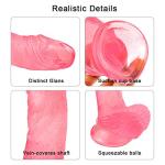 6.1 Inch Soft Silicone Toy, Realistic Silicone Dick Clitioral Stimulation Safe Material Lifelike Men Dick with Strong Suction Cup Adult Tools for Women 4J48
