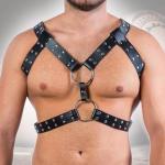 Men's PU Leather Chest Harness Adjustable Shoulder Belt Chest with Buckle Ring Men's Leather Halter Body BDSM SM Cosplay Costume Bar Nightclub Masquerade Party Club Fetish Clubwear