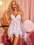 Avidlove Wedding Lingerie for Bride Lace Babydoll Sexy Lace Sleepwear for Women, White, Medium