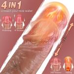 Electric Adult Toy for Women Realistic Silicone Wand Thrusting Stimulation with Strong Suction Cup for Hands-Free Play CQT38 (Flesh 3)