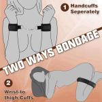 GAOLUWAN BDSM Sex Bed Bondage Restraints Kit Toys Blindfold Bondaged Bed Tie Downs Thigh Restraints Bondage Gear & Accessories Sexy Fuzzy Hand Cuff Set Handcuffs for Adults Grownups Bedroom Sweater