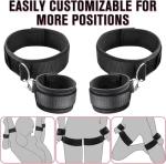 GAOLUWAN BDSM Sex Bed Bondage Restraints Kit Toys Blindfold Bondaged Bed Tie Downs Thigh Restraints Bondage Gear & Accessories Sexy Fuzzy Hand Cuff Set Handcuffs for Adults Grownups Bedroom Sweater