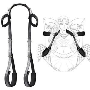 2025 Newly Adjustable Leg Straps & Handcuffs for SM Adult Couples, Neck-to-Wrist Sling, Sexy Restraints for Bed Straps Bondaged Restraints Sex Kit for Couples Under Bed King Size Bed Sweater R3 Red