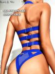 Kaei&Shi Sexy Lingeries For Women Strappy Bondage Bondaged Body Harness Garter Lingerie Set Womens Exotic Royal Blue Small
