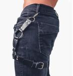Men Punk Thigh Belt Gothic Black Suspender Cage Leg Garter Harness PU LeatheLeather Body Chain for Men Cosplay Party Bar Hip Hop Streetstyle Masquerade Clubwear Rave Accessories