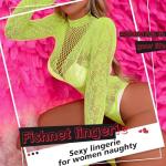 Famstar Sexy Lingerie for Women Naughty Fishnet Lingerie Set Bodysuit Outfits Teddy Sheer Mesh Erotic