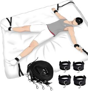 Bondage Gear & Accessories Handcuffs for Grownups Bedroom Bondaged Bed Tie Downs BDSM Sex Bondage Restraints Rope Kit Fuzzy Hand Cuff Set for Adults Bedroom Bed Restraint for Queen Sized Bed Sweater
