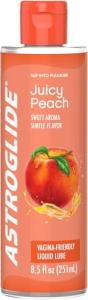 Astroglide Peach Flavored Personal Lubricant (8.5oz), Lube for Men, Women and Couples, Delicious Flavor, Hypoallergenic, Vaginal Safe, Condom Compatible