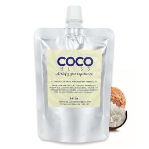 Coco Bliss Natural Coconut Oil Lubricant, Intimate Moisturizer, Lube for Him and Her, Personal Massage Oil, Silky Smooth Moisturizer with Vanilla Extract and Almond Oil, 3 Fl Oz