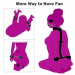 GAOLUWAN 5PCS Bed Restraint for Queen Size Bed Sexy Couple Fuzzy Handcuffs Hand Cuff Set for Adults Grownups Bedroom Bondaged Bed Tie Downs Sex Hand Cuff Bracelets Bondage Gear & Accessories Sweater