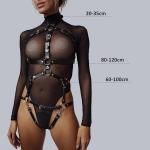 Womens Body Harness Belt Adjustable Leather Caged Harness Lingerie Set for Ladies, Sexy Gothic Punk Chest Leg Garter Body Bondage Strap, BDSM SM Cosplay Costume Clubwear Masquerade Party Accessories