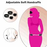 GAOLUWAN 5PCS Bed Restraint for Queen Size Bed Sexy Couple Fuzzy Handcuffs Hand Cuff Set for Adults Grownups Bedroom Bondaged Bed Tie Downs Sex Hand Cuff Bracelets Bondage Gear & Accessories Sweater