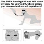 GAOLUWAN 5PCS Bed Restraint for Queen Size Bed Sexy Couple Fuzzy Handcuffs Hand Cuff Set for Adults Grownups Bedroom Bondaged Bed Tie Downs Sex Hand Cuff Bracelets Bondage Gear & Accessories Sweater