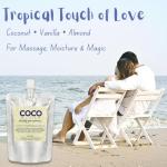 Coco Bliss Natural Coconut Oil Lubricant, Intimate Moisturizer, Lube for Him and Her, Personal Massage Oil, Silky Smooth Moisturizer with Vanilla Extract and Almond Oil, 3 Fl Oz