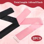 Tyqour 2 Pcs Soft Silk Blindfold for Adult Couples, Satin Blind Folds for Adult Play, Adjustable Blindfold for Party Games, 59 Inch V-Shaped Blackout Sleep Mask for Women Men Gift (Black, Pink)