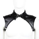 NICEMHAPU Men's Leather Chest Harness Top - Adjustable Leather Shoulder Armor, Gothic Punk Fetish Harness for Men, Valentine's Day Gay Men Clubwear Costume (Black)