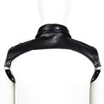 NICEMHAPU Men's Leather Chest Harness Top - Adjustable Leather Shoulder Armor, Gothic Punk Fetish Harness for Men, Valentine's Day Gay Men Clubwear Costume (Black)