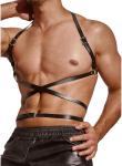 Men's Body Chest Harness Belt, Waist Chest Harness Bondage Strap Belt with PU Leather Suspenders Cosplay costume for gay people Nightclub Party Club in Clubwear Bar Masquerade BDSM Fetish Clothes