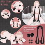 Upgraded Neck-to-Wrist Sling, Adjustable Leg Straps & Handcuffs for SM Adult Couples Sexy Restraints for Bed Straps Bondaged Restraints Sex Kit for Couples Under Bed King Size Bed Sweater B6 Red
