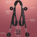 Upgraded Neck-to-Wrist Sling, Adjustable Leg Straps & Handcuffs for SM Adult Couples Sexy Restraints for Bed Straps Bondaged Restraints Sex Kit for Couples Under Bed King Size Bed Sweater B6 Red