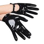 monbvxcerk Sexy Black Latex Rubber Gloves Club Wear for Catsuits Dress (M)