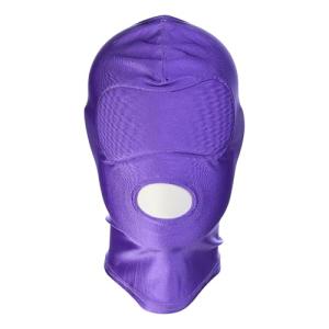 Womens Sexy Faceless Mask, Mens Full Face Mask, Mouth Opening Built-in Blindfold Head Cover, Elastic Breathable, Sexy Costume Accessories for Lingerie Party, Prank Prop for Halloween Cosplay, Purple
