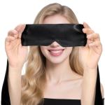 Soft Black Satin Eye Mask, Eye Mask Blindfold for Women Men Comfortable Satin Sleep Masks Silk Satins Blindfold Sleep Masks Eyes Cover Silk Sleeping Blind Folds for Night Sleeping Travel