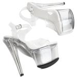 WUXIN H&P 7 Inch Clear Platform Heels Ankle-Strap Sexy Women's Pole Dance Shoes, Exotic Stiletto 6-8 Inch US 4