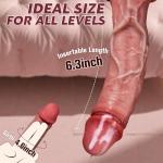 Electric Adult Toy for Women Realistic Silicone Wand Thrusting Stimulation with Strong Suction Cup for Hands-Free Play CQT38 (Flesh 2)