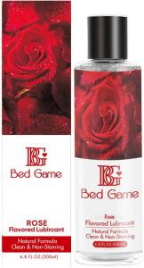 BED GAME Water-Based Rose Flavored Lubricant Personal Lube for Men, Women, and Couples, Massage Gel PH Balanced Massage Oil with Non-Sticky Natural Travel Sized Lube - 6.8 Fl Oz