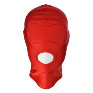 Womens Sexy Faceless Mask, Mens Full Face Mask, Mouth Opening Built-in Blindfold Head Cover, Elastic Breathable, Sexy Costume Accessories for Lingerie Party, Prank Prop for Halloween Cosplay, Red