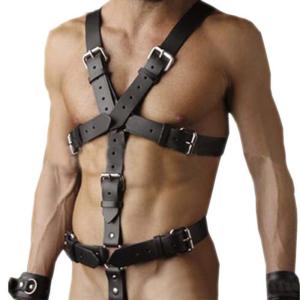 Dicosky PU Leather Harness For Men Adjustable Leather Chest Strap, Gothic Men's pu leather chest harness Fetish Body Strap SM Body Chest Belt Cosplay Nightclub Sexy Punk Chest Belt Clubwear