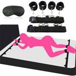 SPERIKTU BDSM Sex Bed Bondage Restraints Kit Toys Blindfold Fuzzy Hand Cuff Set Handcuffs for Adults Grownups Bedroom Bondaged Tie Downs Kit Bondage Gear & Accessories Sex Hand Cuff Bracelets Sweater