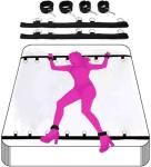 SPERIKTU BDSM Sex Bed Bondage Restraints Kit Toys Blindfold Fuzzy Hand Cuff Set Handcuffs for Adults Grownups Bedroom Bondaged Tie Downs Kit Bondage Gear & Accessories Sex Hand Cuff Bracelets Sweater