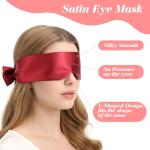 Tyqour 4 Pcs Silk Satin Blindfolds for Adult Couples, Adjustable Blindfold for Party Games, Soft Blind Folds for Adult Play, 59 Inch V-Shaped Blackout Sleep Mask for Women Men Valentine's Day Gift