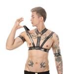 UIWFJEH Men's Chest Harness Sexy Body Belt Bondage Punk Fancy Costume Fetish Erotic Clothing Accessories Silver,Silver,One Size