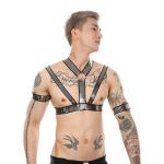 UIWFJEH Men's Chest Harness Sexy Body Belt Bondage Punk Fancy Costume Fetish Erotic Clothing Accessories Silver,Silver,One Size