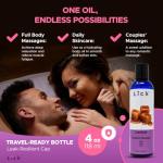 Lick Caramel Flavored Massage Oil – Warm Dessert Edible Massage Oil with Vitamin E, Smooth Body-Safe Texture for Intimate Couples Massage & Relaxation, 4 oz