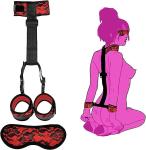 Sex Tie Downs Ankle Wrist Cuffs Restraints Sex Bed Set Hog Tie Bondaged Kit Adjustable Bondage Gear & Accessories BDSM Neck to Wrist Bondage Restraints,SM Games for Couple Sweater 18Nm