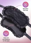 Lace Silk Eye Mask and Soft Black Handcuffs for Grownups Bedroom Set - Comfortable Sexy Blindfold, Romantic Night Accessories, Adjustable