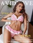 Avidlove Sexy Lingerie Set for Women Lace Bra and Panty Sets 2 Piece Sheer Babydoll Outfits S-XXL Pink