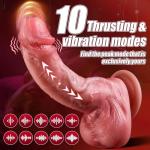 2025 Electric Adult Toy for Women Realistic Silicone Wand Thrusting Stimulation with Strong Suction Cup for Hands-Free Play 10 Inch RJL528 (Flesh1)