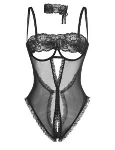 Avidlove Sexy Lingerie for Women Lace V Neck Teddy Lingerie One Piece Mini Bodysuit Exotic BabyDoll