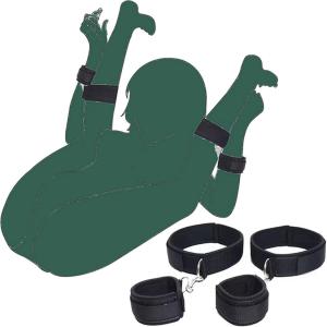 GAOLUWAN BDSM Sex Bondage Kit Straps Toys Cuffs for Wrists Adult Bondaged Bed Tie Downs Thigh Restraints Bondage Gear & Accessories Fuzzy Hand Cuff Set Handcuffs for Adults Grownups Bedroom Sweater