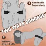 GAOLUWAN BDSM Sex Bondage Kit Straps Toys Cuffs for Wrists Adult Bondaged Bed Tie Downs Thigh Restraints Bondage Gear & Accessories Fuzzy Hand Cuff Set Handcuffs for Adults Grownups Bedroom Sweater