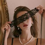 1Pcs Lady Lace Blindfold Eye Mask Cover Sexy Lingerie Adjustable Bandage Masquerade Nightclub Cosplay Party Accessories (27#_Black, 1 Pcs)